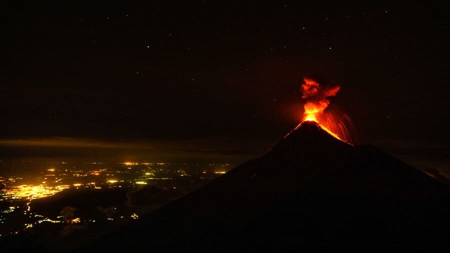 Volcan de Fuego putting on a show, taken from the slopes of Acantenango.