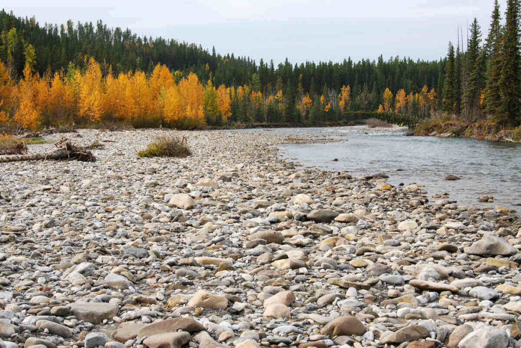 River bend with rocks and gravel