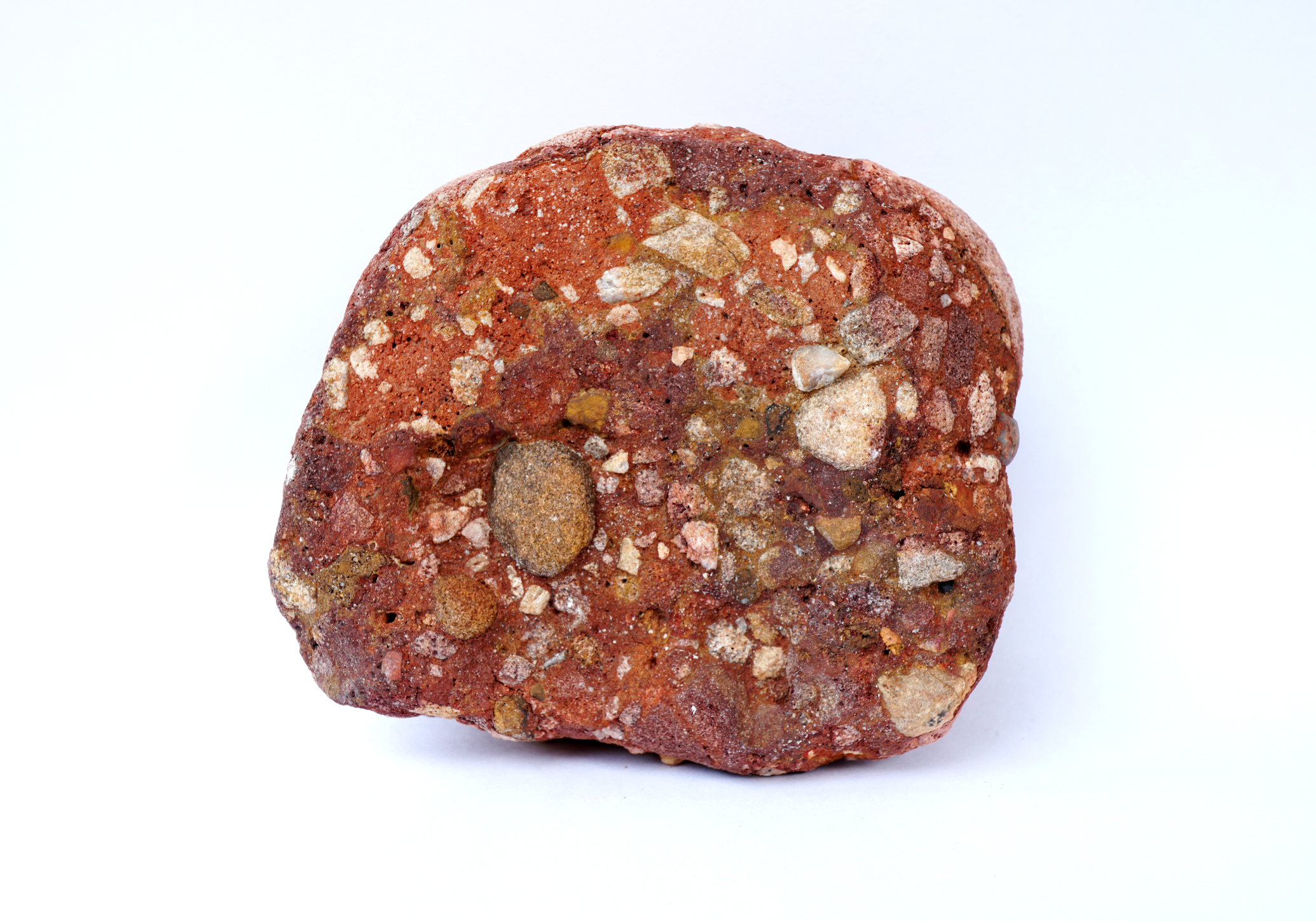 Conglomerate with red matrix, likely from iron oxide cement