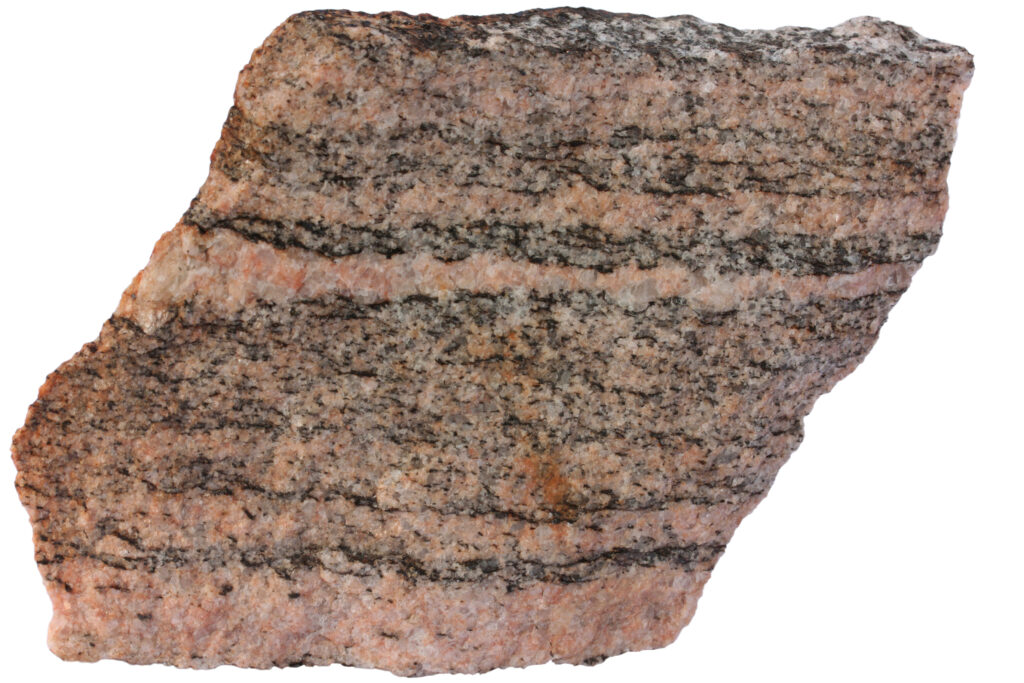 Gneiss with pinkish alkali feldspar