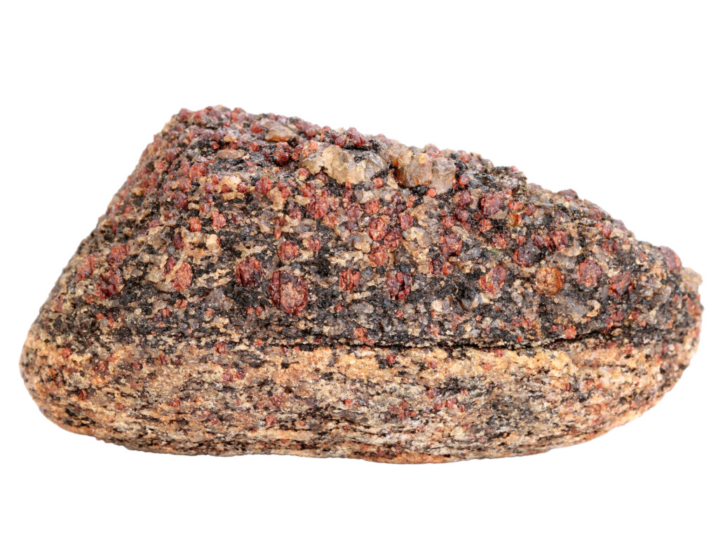 Gneiss with many garnet inclusions